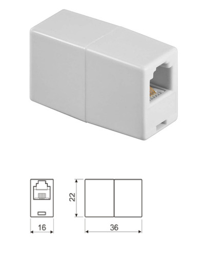Telefon adapter 6p4c rj11 - 6p4c,